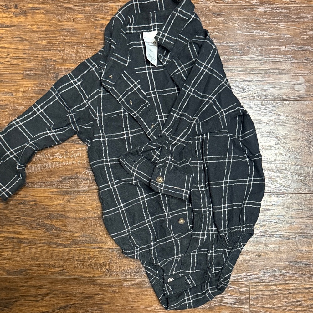 Carter's Black and White Checkered Bodysuit